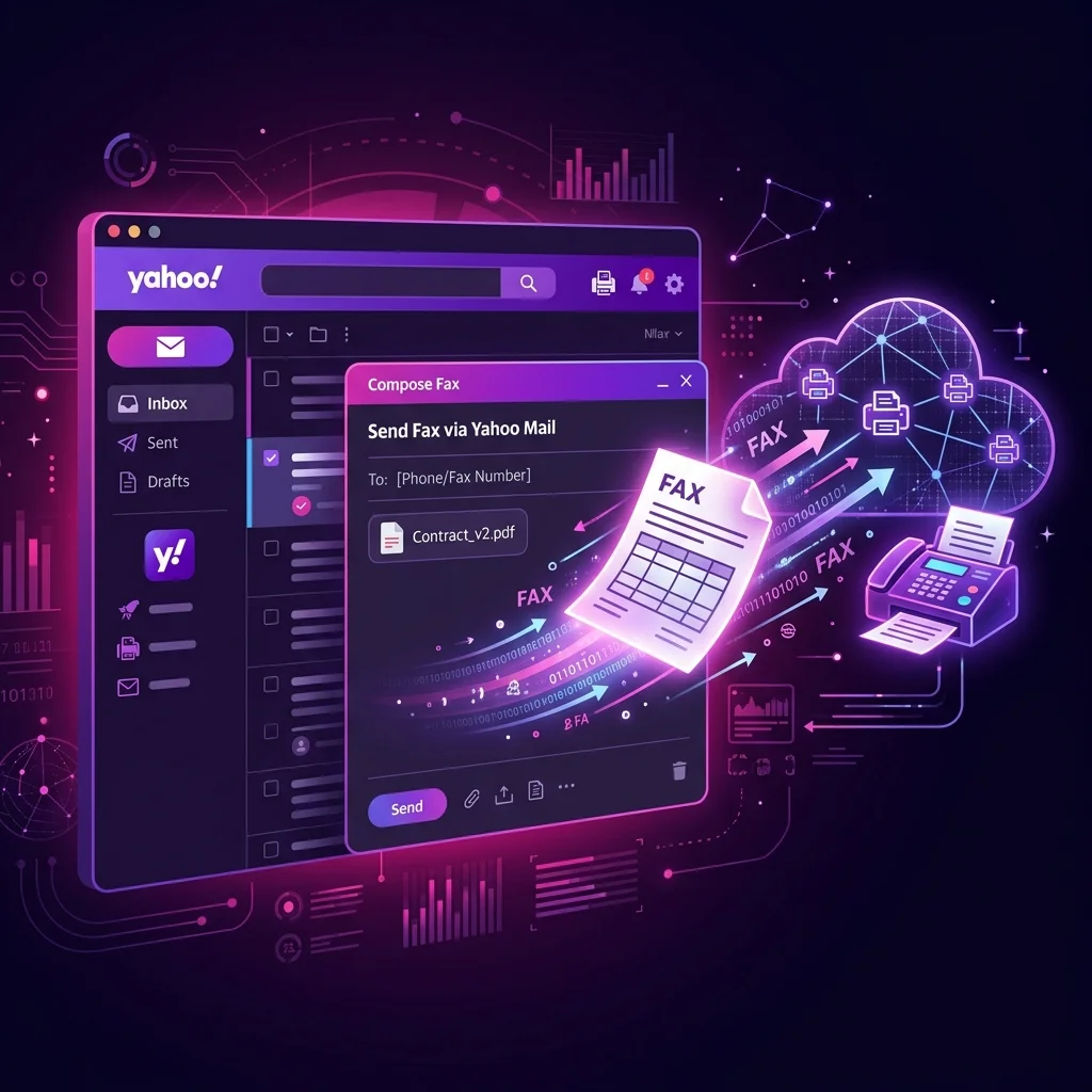 How to fax from Yahoo Mail illustration